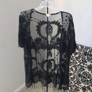 Black lace overlay/kimono